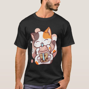 Cat Boba Tea Bubble Tea Anime Kawaii Neko  T-Shirt