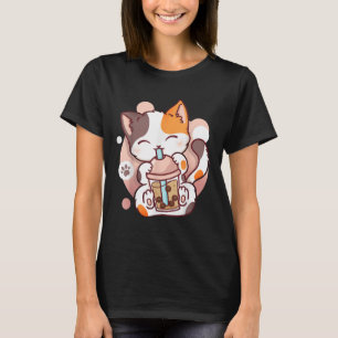 Cat Boba Tea Bubble Tea Anime Kawaii Neko T-Shirt