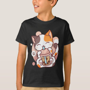 Cat Boba Tea Bubble Tea Anime Kawaii Neko T-Shirt