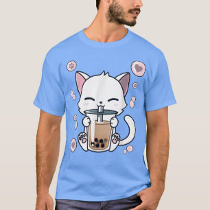 Cat Boba Tea Bubble Tea Japanese Anime Kawaii Neko T-Shirt