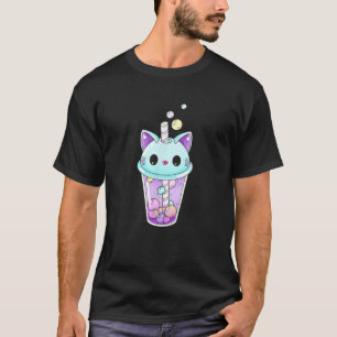 Cat Boba Tea Bubble Tea Kawaii Anime Japanese Neko T-Shirt