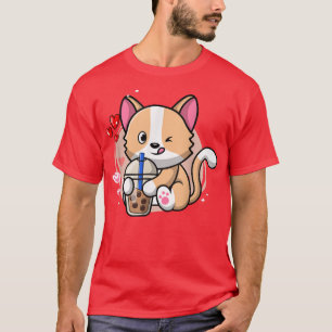 Cat Boba Tea Bubble Tea Kawaii Anime Japanese Neko T-Shirt