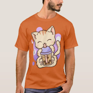 Cat Boba Tea Bubble Tea Kawaii Anime Japanese Neko T-Shirt