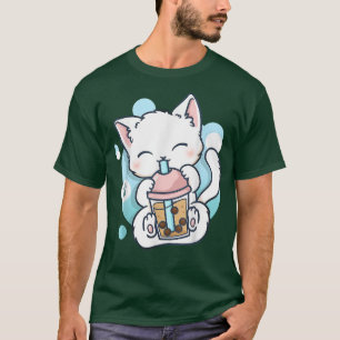 Cat Boba Tea Bubble Tea Kawaii Anime Japanese Neko T-Shirt