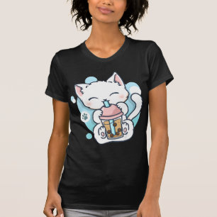 Cat Boba Tea Bubble Tea Kawaii Anime Japanese Neko T-Shirt