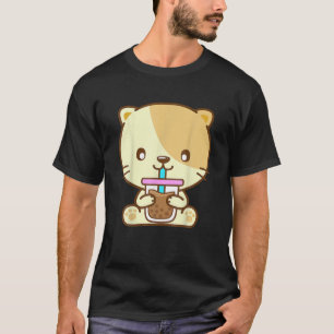 Cat Boba Tea Bubble Tea Kawaii Anime Japanese Neko T-Shirt
