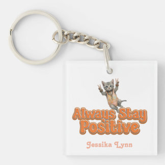 Cat Boho Hippie custom personalised Hippie Key Ring