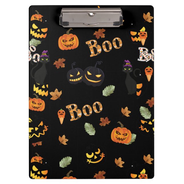 Cat Boo Halloween Clipboard (Front)