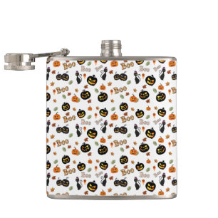 Cat Boo Halloween Hip Flask