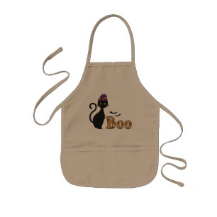 Cat Boo Halloween Kids Apron