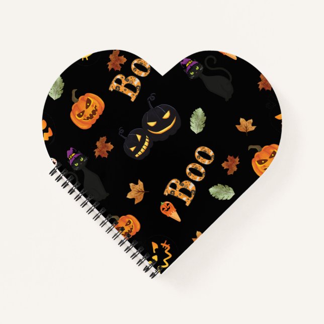 Cat Boo Halloween Notebook (Front)