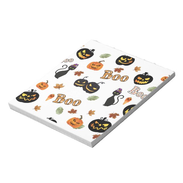 Cat Boo Halloween Notepad (Rotated)