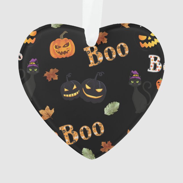 Cat Boo Halloween Ornament (Back)