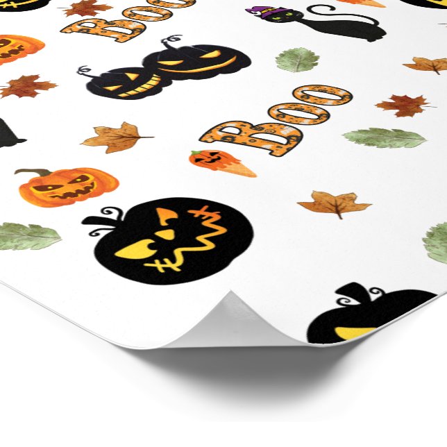 Cat Boo Halloween Poster (Corner)