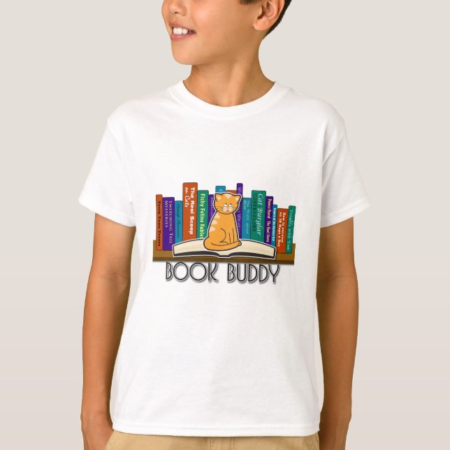 Cat Book Buddy Sweatshirt T-Shirt (Front)