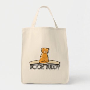 Cat Book Buddy Tote Bag