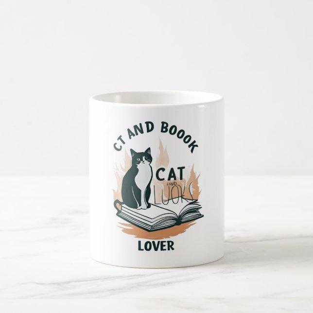  Cat & Book Lover Mug  (Center)