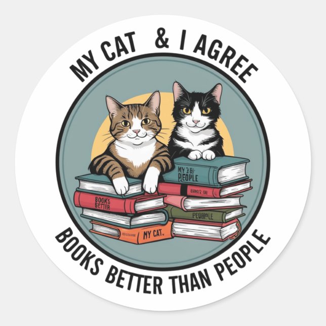 Cat Book Sticker (Front)
