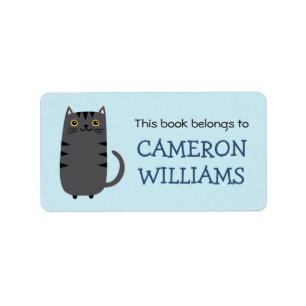Cat bookplate book label