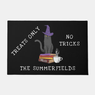 Cat Books Potion and Spells Halloween Treats Only Doormat