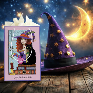 Cat Books Witch Potions Medium Gift Bag