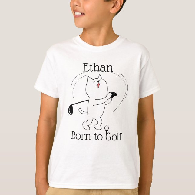 Cat Born to Golf T-Shirt (Front)
