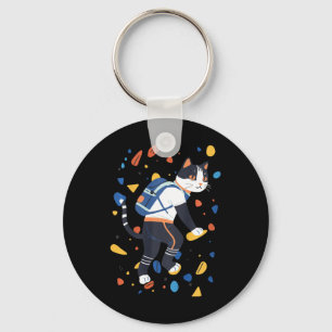 Cat Bouldering Rock Climbing Funny Colorful Climbe Key Ring