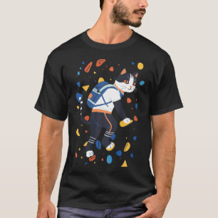 Cat Bouldering Rock Climbing Funny Colorful Climbe T-Shirt