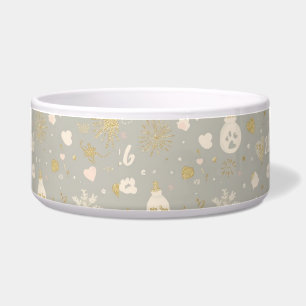 Cat Bowl – Gold Hearts & Baby Bottle Ornament