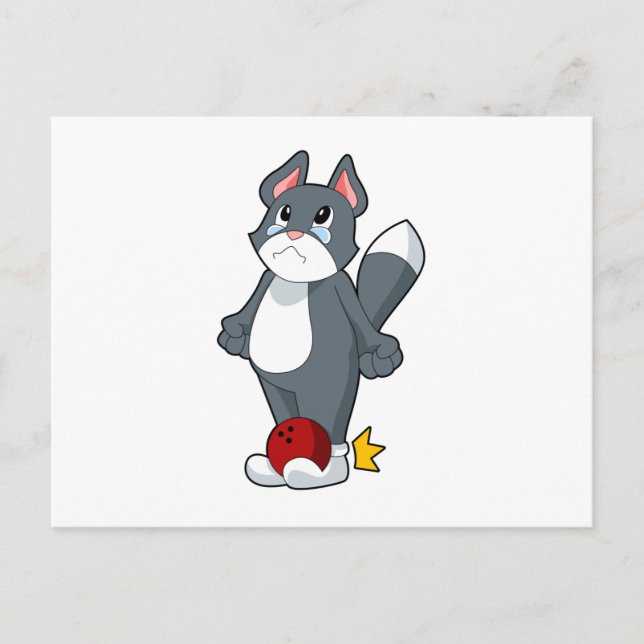 Cat Bowling Bowling ball Postcard (Front)