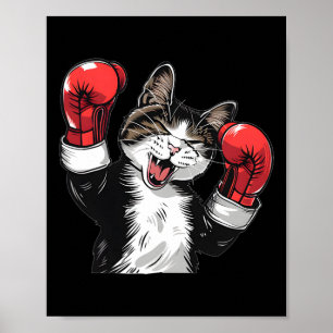 Cat Boxing Champion Funny Cute Kitten Fighter  Poster