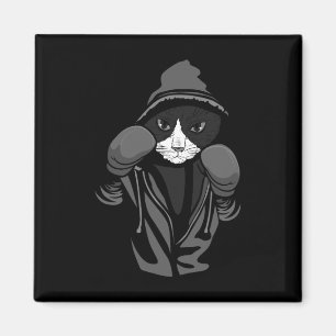 Cat Boxing Creative Animal Lovers Cool Boxer Gift  Magnet