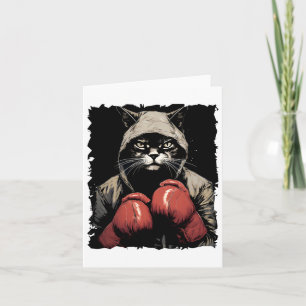 Cat Boxing With Gloves And Uniform Cat Boxer Card