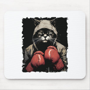Cat Boxing With Gloves And Uniform Cat Boxer  Mouse Pad