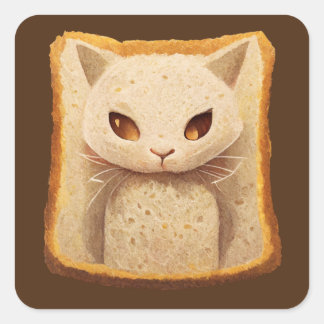 Cat Bread 01 Square Sticker