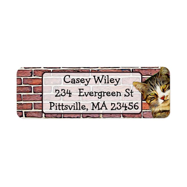 Cat Brick Wall  background  Address Label (Front)