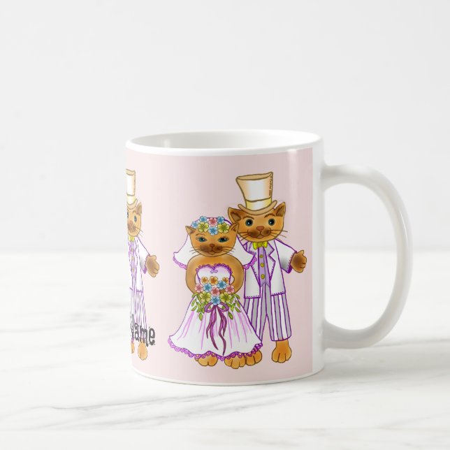 Cat Bride and Groom wedding mug (Right)