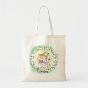 Cat Bride and Groom wedding tote bag