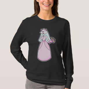 Cat Bride Bunch of flowers Wedding T-Shirt