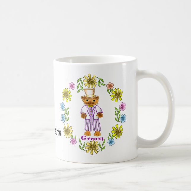 Cat Bride Groom wedding mugs (Right)