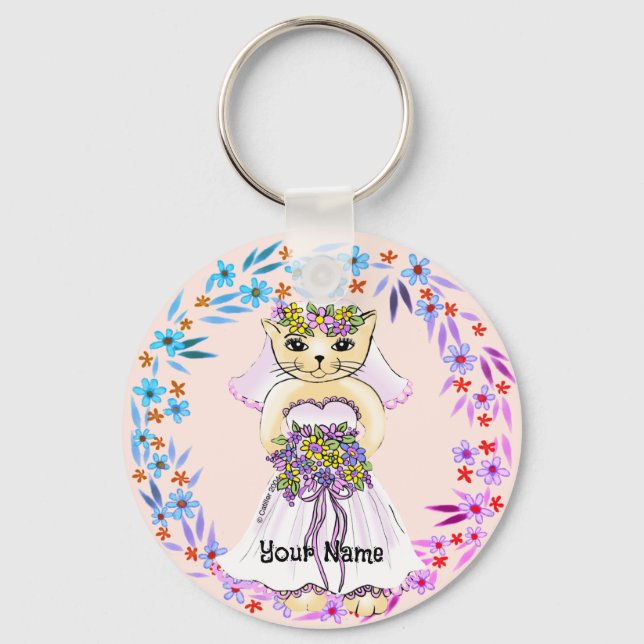 Cat Bride Key Ring (Front)