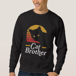 Cat Brother Vintage Style Retro Gift For Cat Lover Sweatshirt