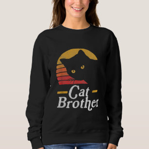 Cat Brother Vintage Style Retro Gift For Cat Lover Sweatshirt