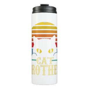 Cat Brother Vintage Style Retro Gift For Cat Lover Thermal Tumbler