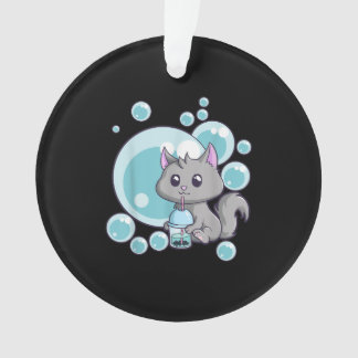 Cat Bubble Tea Gift | Funny Boba Tea Cats Design Ornament