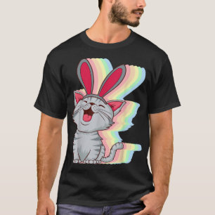 Cat Bunny Ears Easter Day Cute Pet Kitten Lover Bo T-Shirt