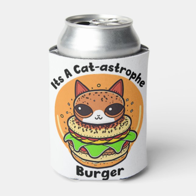 Cat Burger 1 Can Cooler (Can Front)