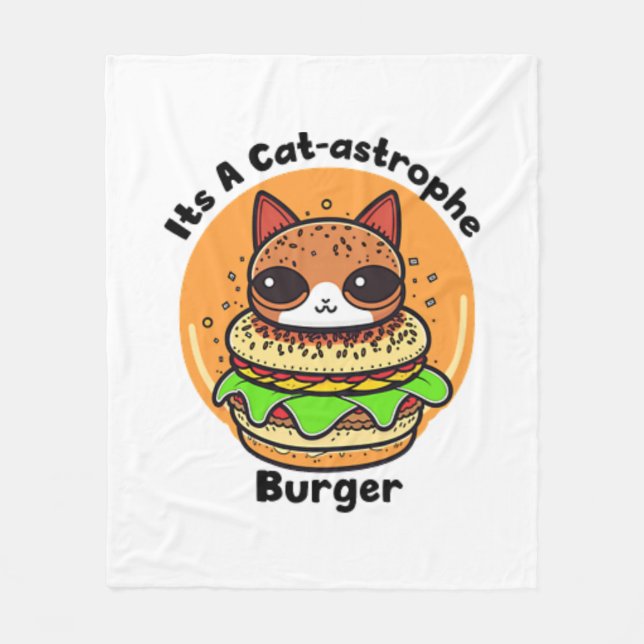 Cat Burger 1 Fleece Blanket (Front)