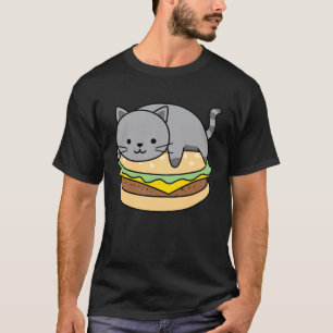 Cat Burger Cat Owner Fast Food Funny Cats Humourou T-Shirt
