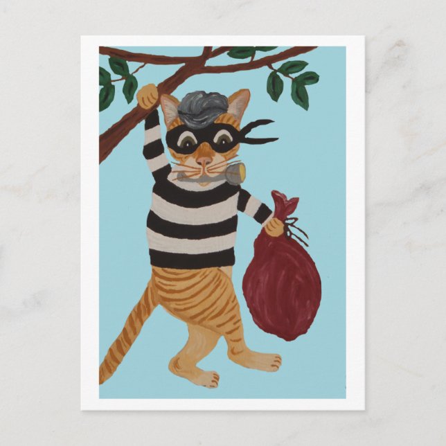 Cat Burglar Postcard (Front)